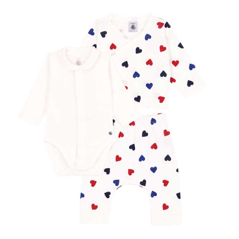 Cardigan, pantaloni e body unisex della Linea Abbigliamento Bambina Petit Bateau a coste 1x1, tes...