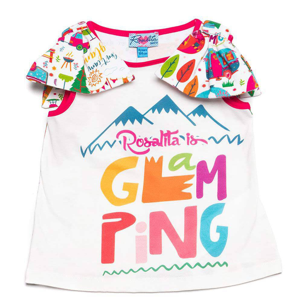 
  Top della linea abbigliamento bambina Rosalita Senoritas, con fiocchi sulle spalline,
  e dise...