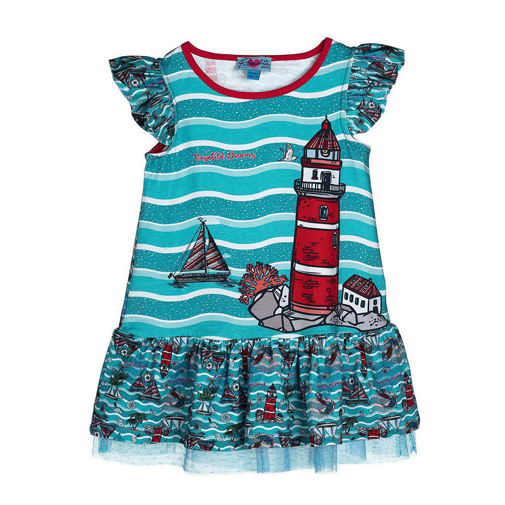 
  Abito della linea abbigliamento bambina Rosalita Senoritas, con rriccetti sulle
  spalline e c...