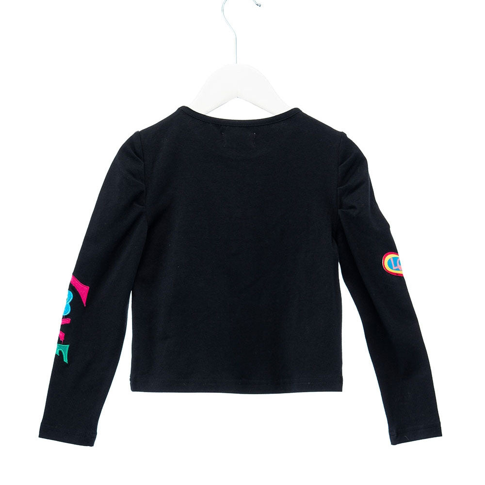 T-shirt della linea abbigliamento bambina Rosalita Senoritas, con ricami multicolor sul davanti e...