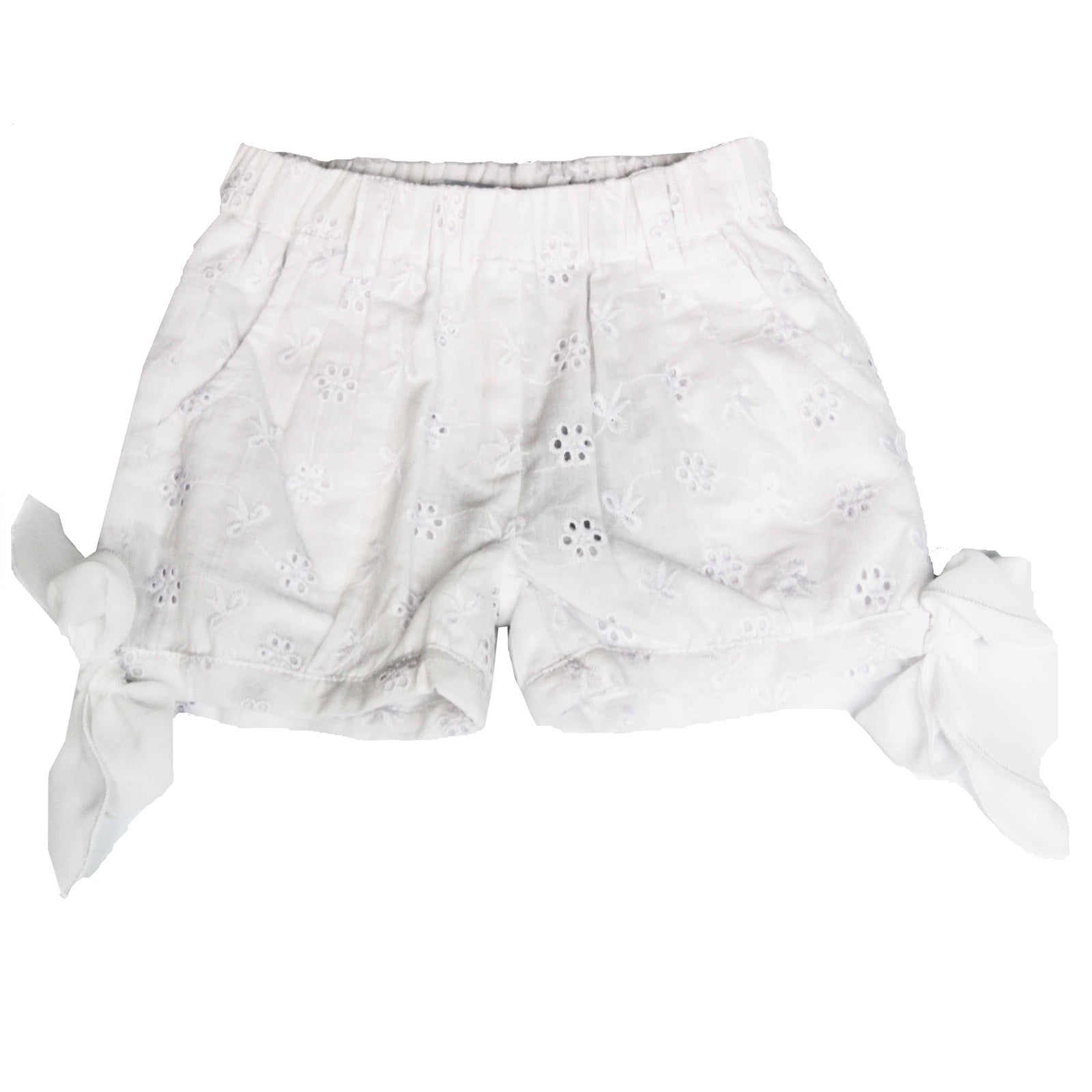 
  Pantaloncino della linea abbigliamento bambina Silvian Heach a palloncino in san gallo con tas...