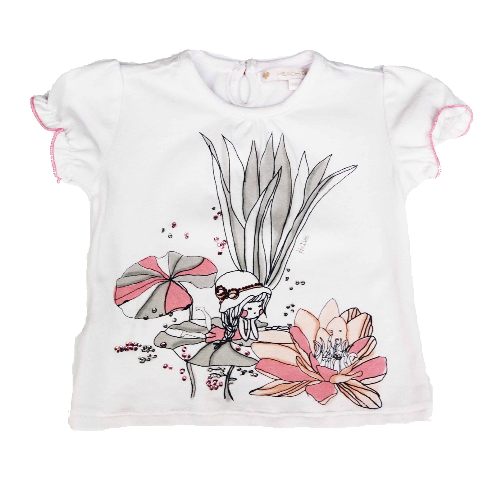 
  T-shirt della linea abbigliamento bambina Silvian Heach manica corta con scollo
  rotondo e ma...