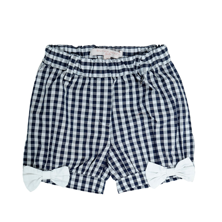 
  Short della linea abbigliamento bambina Silvian Heach, fantasia vichy sul blu, elastico
  in v...