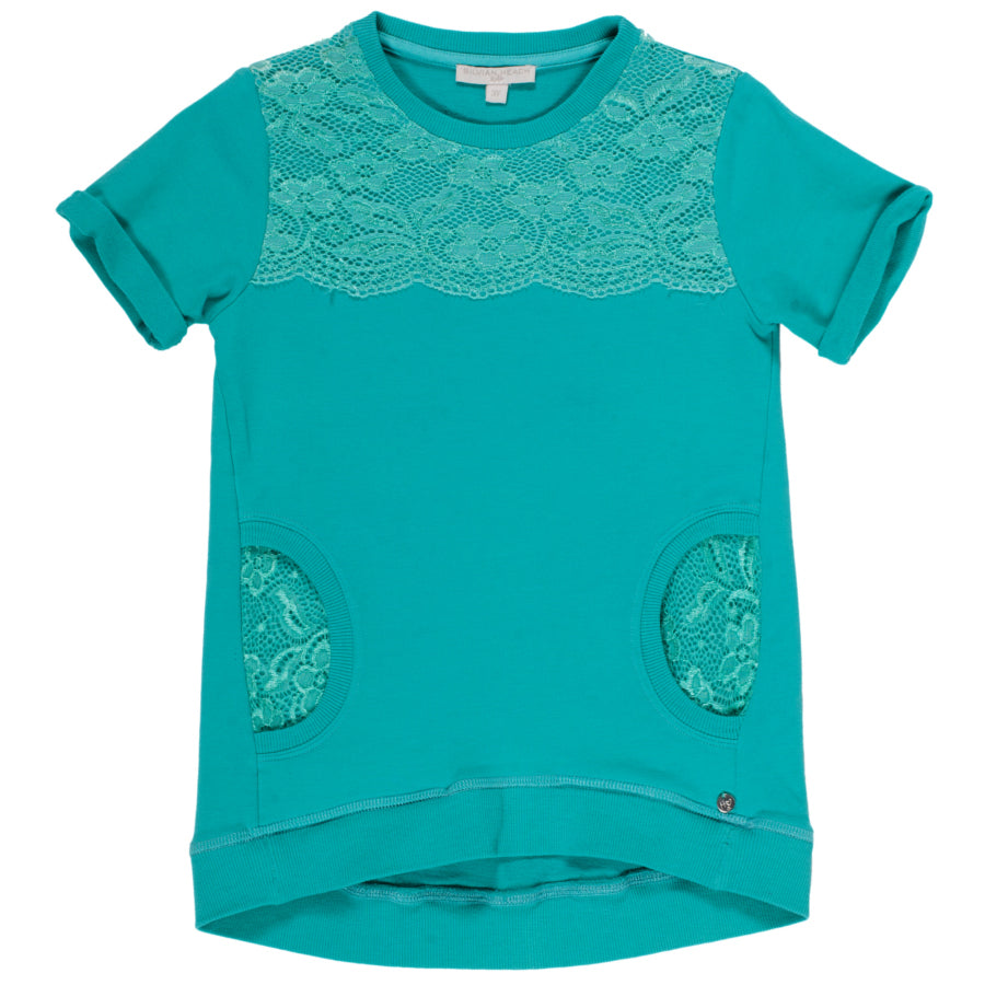 
  Maxi T-Shirt della linea abbigliamento bambina Silvian Heach Kids; manica corta,
  decorata co...