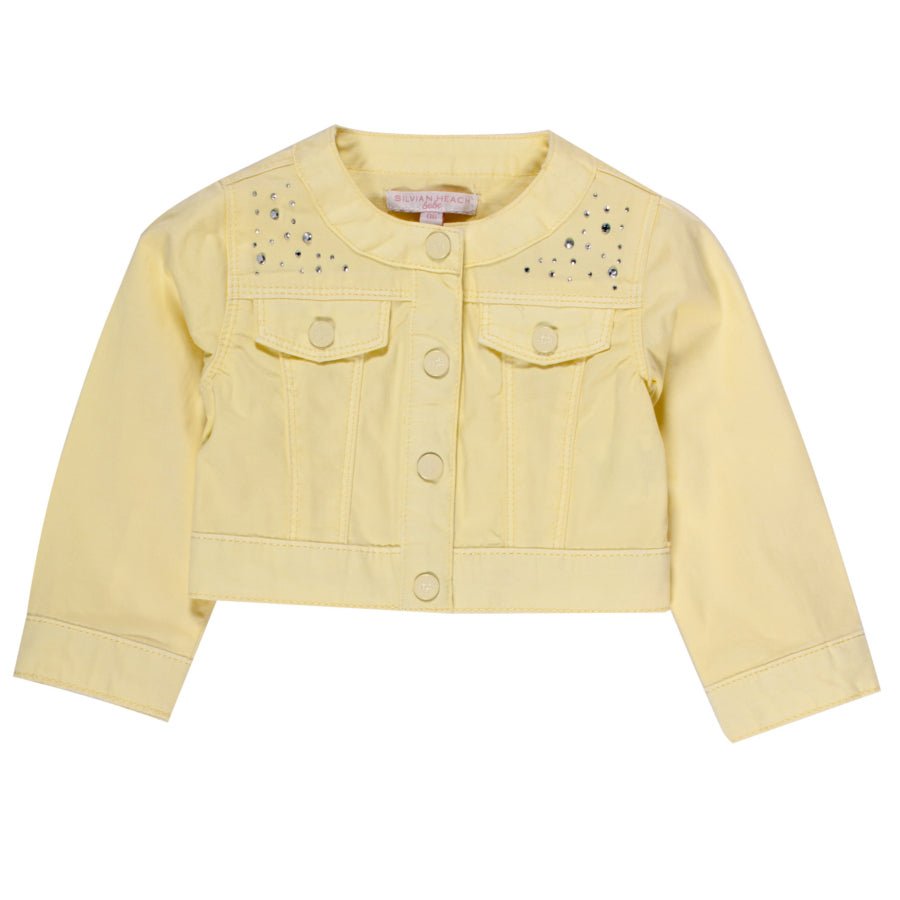 
  Giacchettina della linea abbigliamento bambina Silvian Heach Kids; scollo rotondo,
  tessuto a...