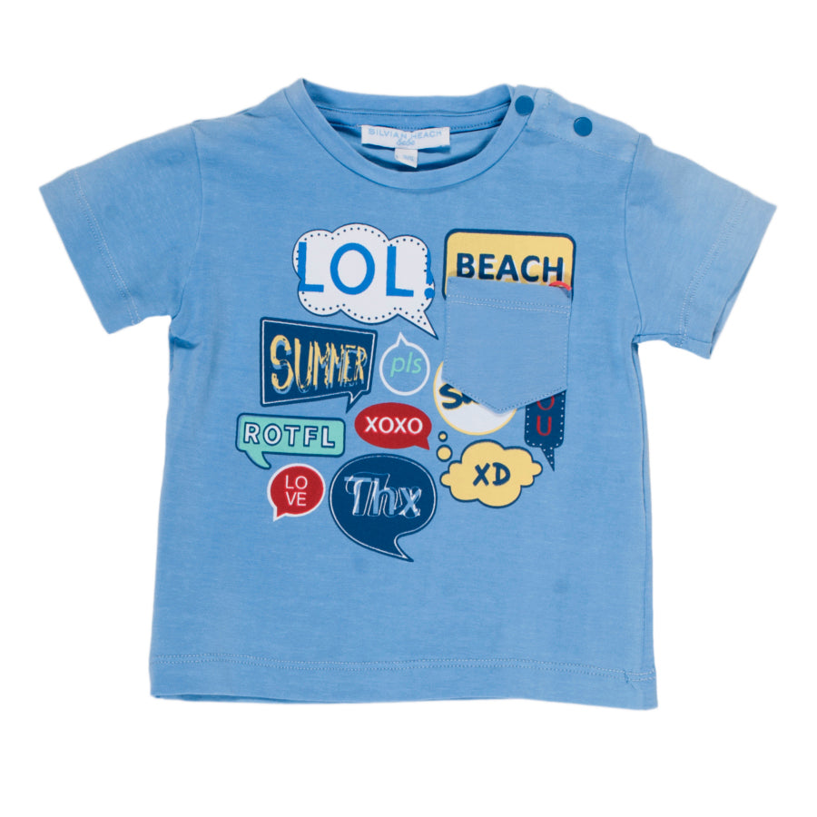 
  T-Shirt della linea abbigliamento bambino Silvian Heach Kids; modello manica corta,
  tessuto ...