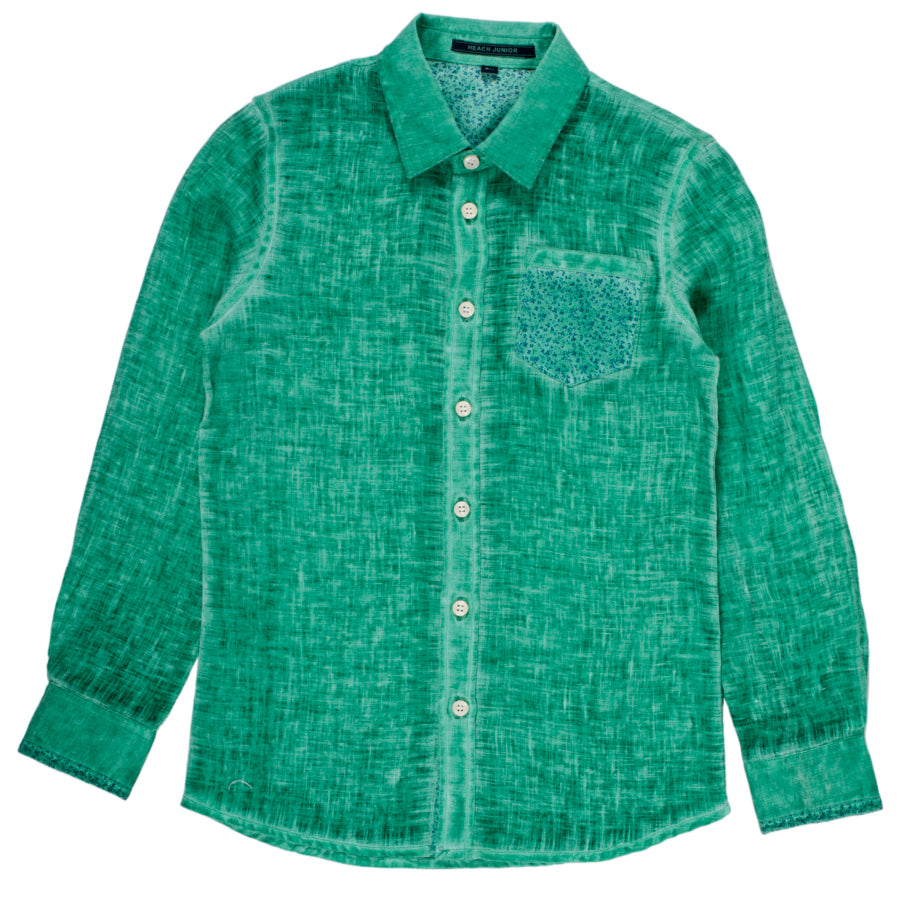 
  Camicia della linea abbigliamento bambino Silvian Heach Kids; modello manica lunga
  in lino e...