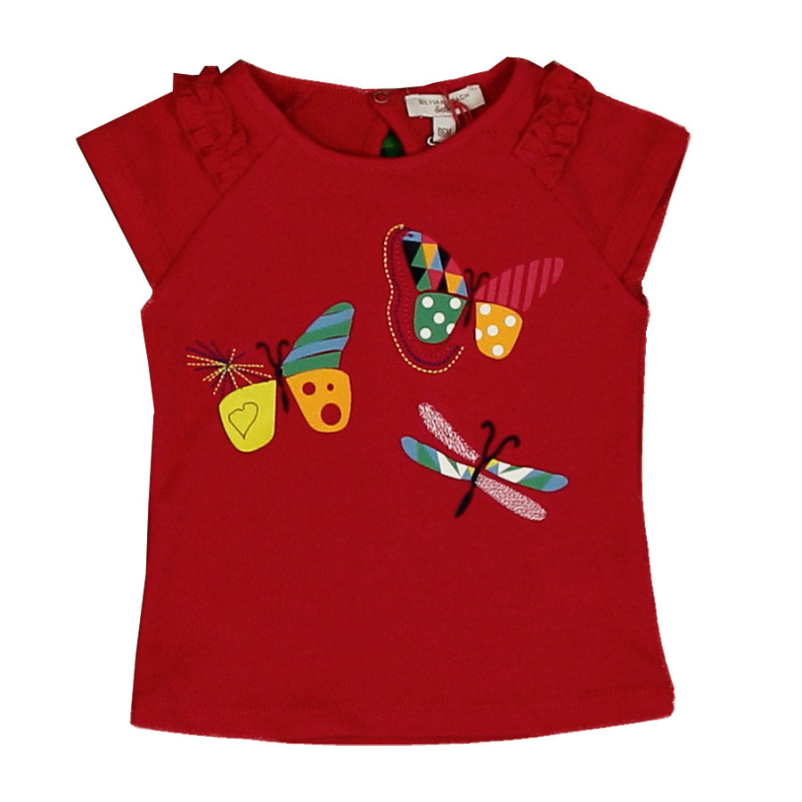 T-Shirt della linea abbigliamento bambina Silvian Heach Kids, con manichine corte con riccetti e ...