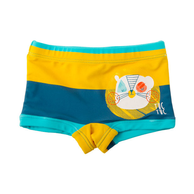 
  Boxer mare della linea abbigliamento bambino Tuc Tuc, con fantasia a righe multicolor
  e stam...