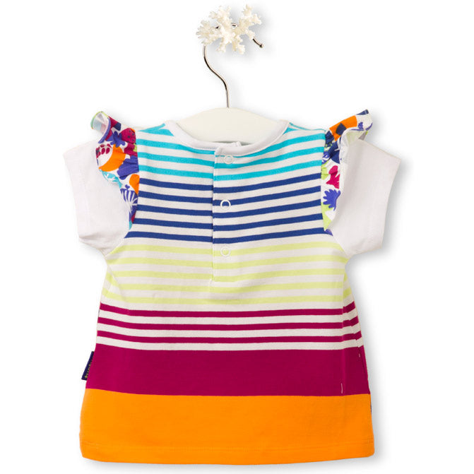 
  T-shirt della linea abbigliamento bambina Tuc Tuc, con bottoncino a pressione sul
  dietro e v...