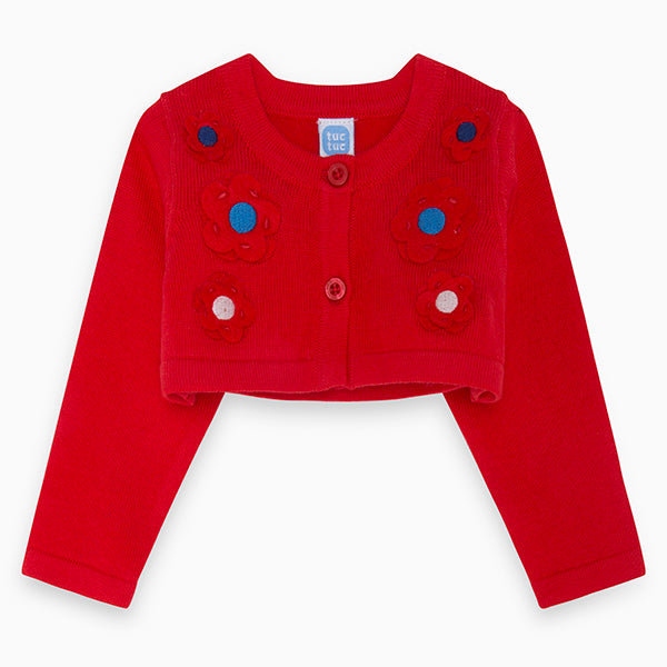 
  Cardigan della linea abbigliamento bambina Tuc Tuc , a tinta unita con modello bolerino.
  Sul...