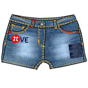 
  Short in denim della linea abbigliamento bambina Tuc Tuc, con ricami in contrasto
  di colore....