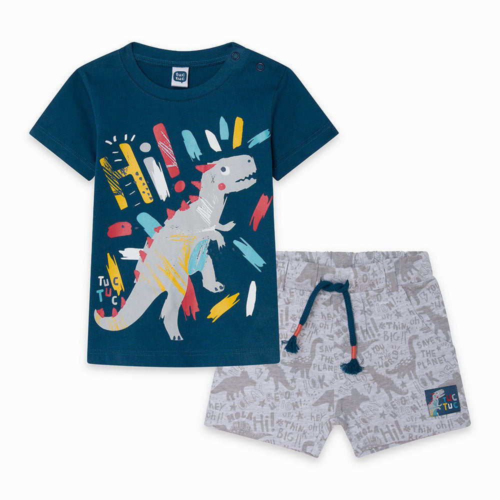 
  Completo due pezzi della Linea Abbigliamento Bambino Tuc Tuc composto di pantaloncino
  con el...