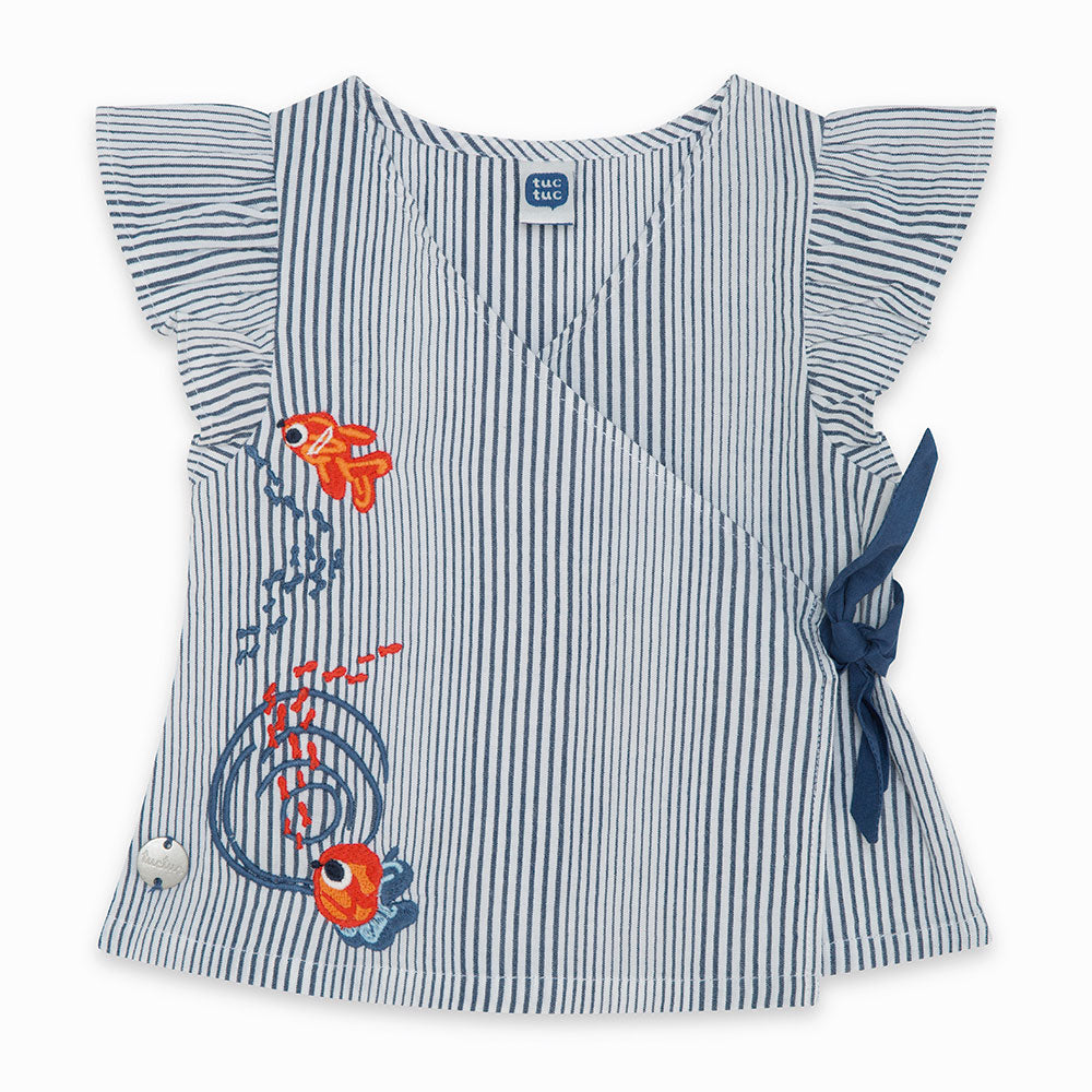 
  Blusa della Linea Abbigliamento Bambina Tuc Tuc incrociata sul davanti con fiocchetto
  su un ...