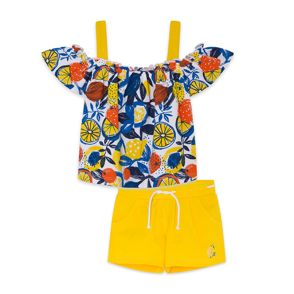 
  Completo due pezzi della Linea Abbigliamento Bambina Tuc Tuc composto di short con
  laccetto ...