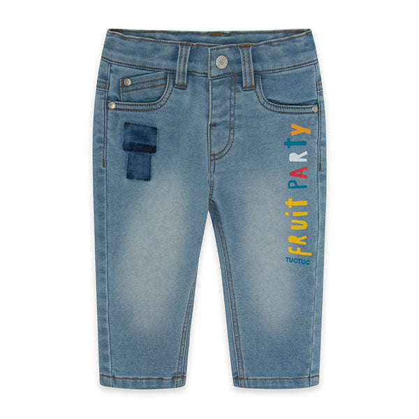 
  Pantaloni denim della Linea Abbigliamento Bambino Tuc Tuc, collezione Fruitty Time,
  con stam...