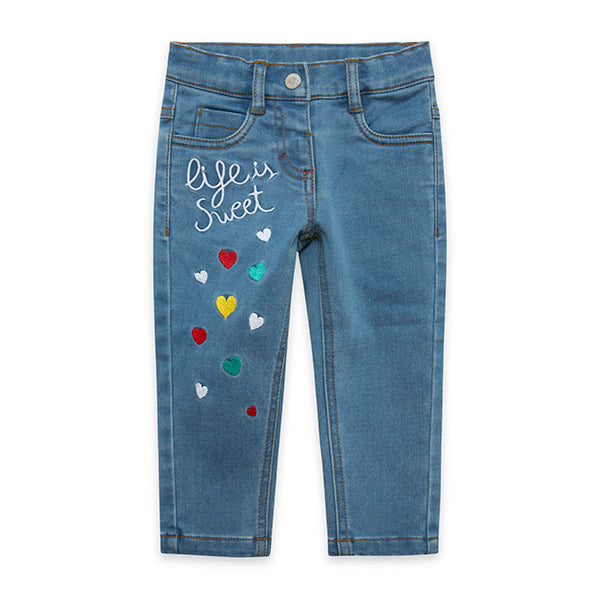 
  Pantalone denim della Linea Abbigliamento Bambina Tuc Tuc, collezione Frutity Time,
  con misu...