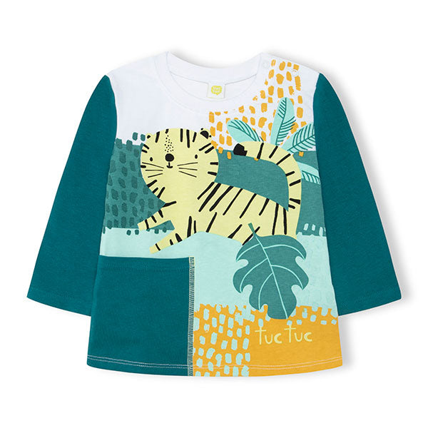 
  T-shirt della Linea Abbigliamento Bambino Tuc Tuc, collezione in the Jungle, con
  stampa colo...