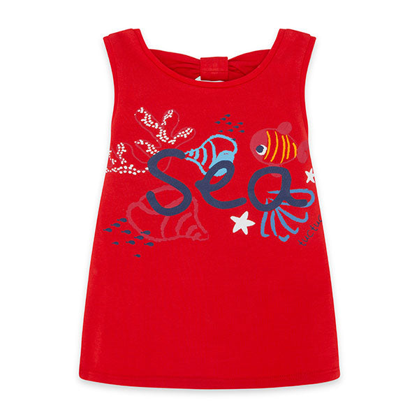 
  Top della Linea Abbigliamento Bambina Tuc Tuc, collezione Red Submarine. con scoll
  particola...