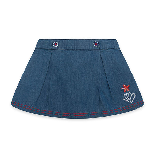 
  Gonna in jeans della Linea Abbigliamento bambina tuc Tuc, con ricamo sul lato e
  misura in vi...