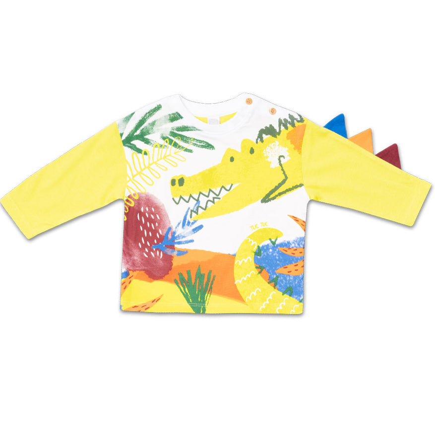 
T-shirt della Linea Abbigliamento bambino Tuc Tuc, a manica lunga e con spire del drago applicat...