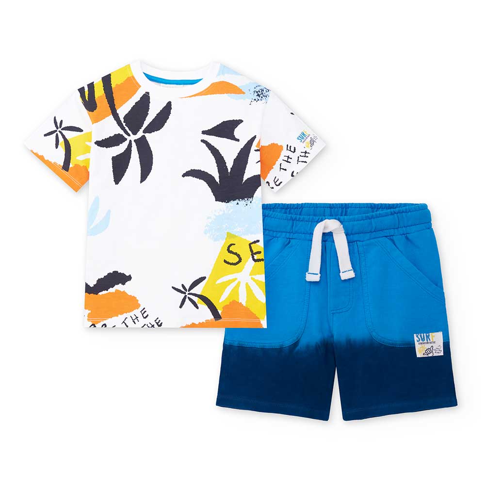 Completo due pezzi sportivo della Linea Abbigliamento Bambino Tuc Tuc, con stampa colorata sulla ...