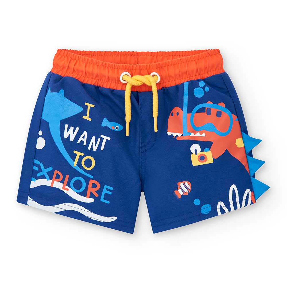 Boxer mare della Linea Abbigliamento Bambino Tuc Tuc, con con laccetto in vita e simpatiche stamp...