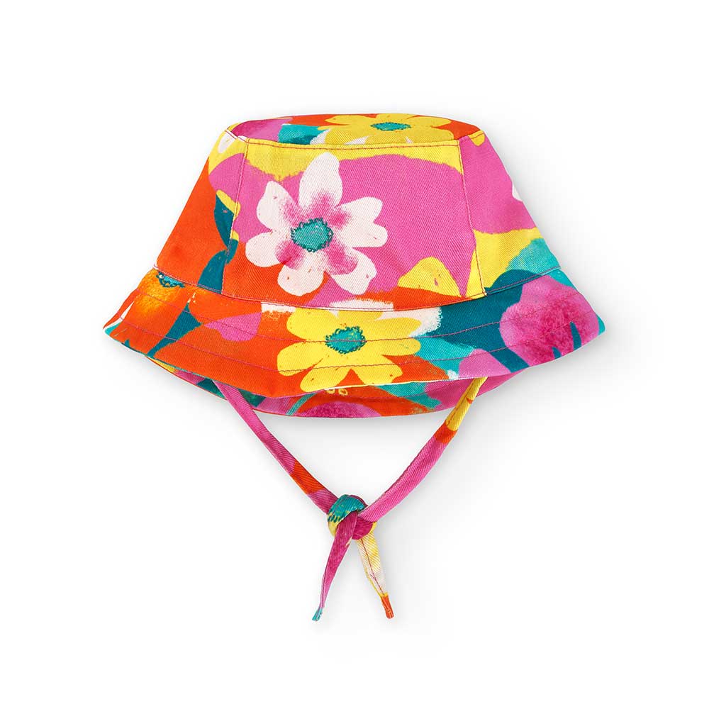 Cappellinodella Linea Abbigliamento Bambina Tuc Tuc, a tinte fluo con fantasia floreale.
 
Compos...