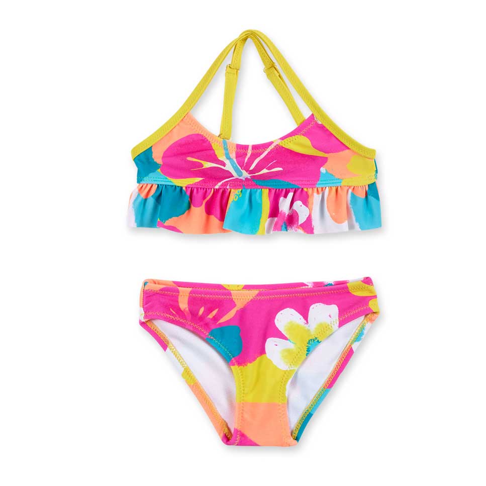 Costume bikini della Linea Abbigliamento Bambina Tuc Tuc, con fantasia colorata all-over.

Compos...