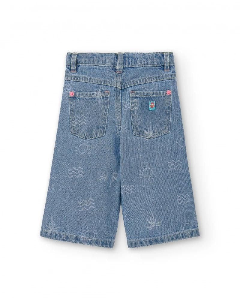 
Pantalone jeans a palazzo della Linea Abbigliamento Bambina Tuc Tuc, con fantasia all-over a mot...