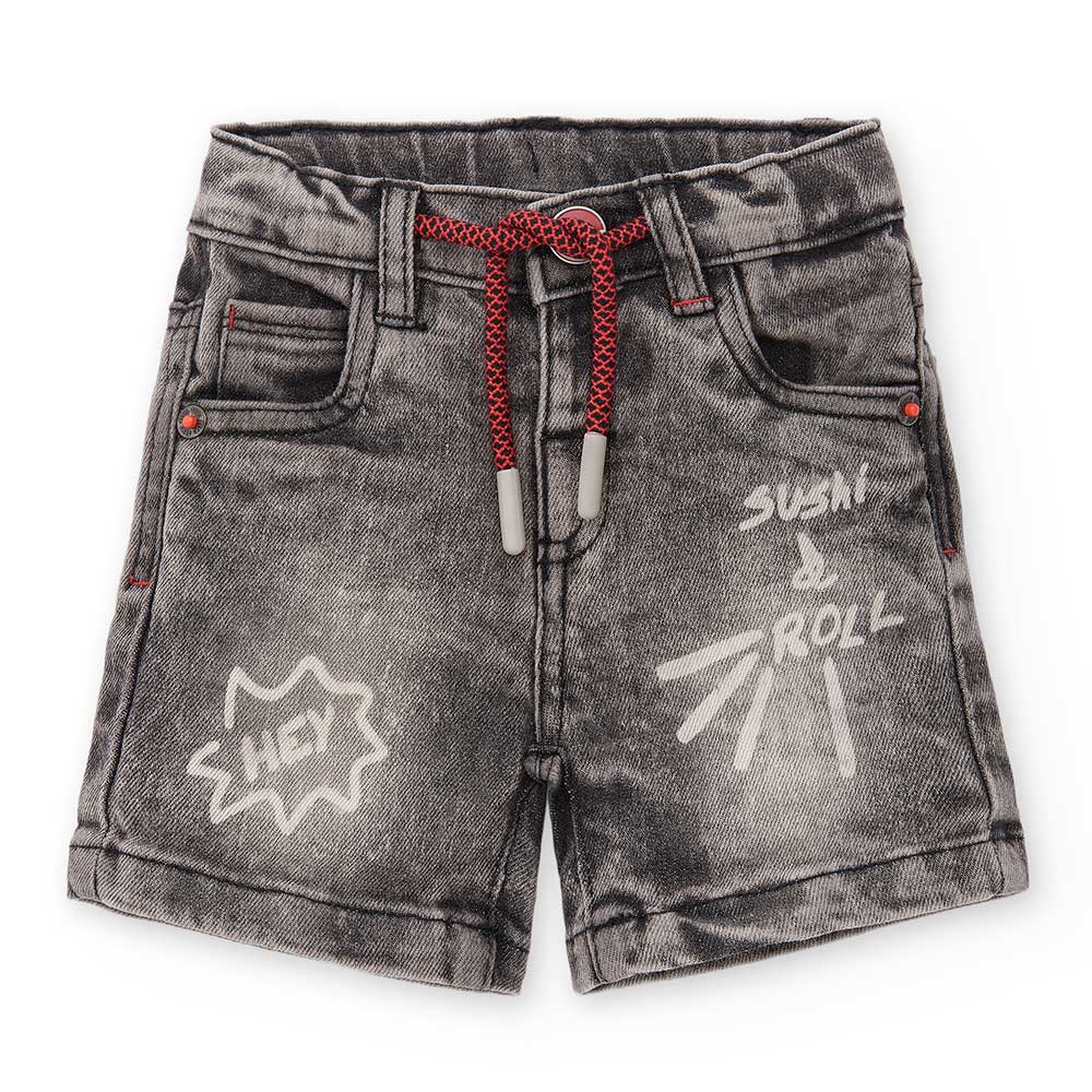 
Pantaloncini della Linea Abbigliamento bambino Tuc Tuc, in denim, con risvoltini sul fondo e lac...