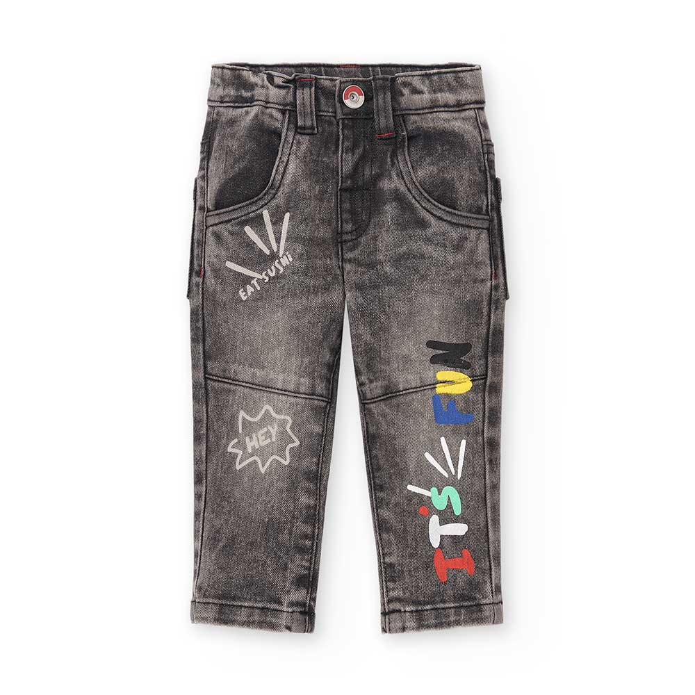 Pantalone jeans della Linea Abbigliamento Bambino Tuc Tuc, con misura regolabile in vita e piccol...