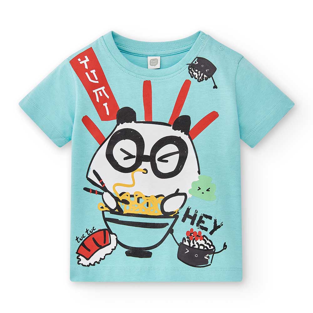 T-shirt della Linea Abbigliamento bambino Tuc Tuc, a manica corta , con stampa colorata sul davan...