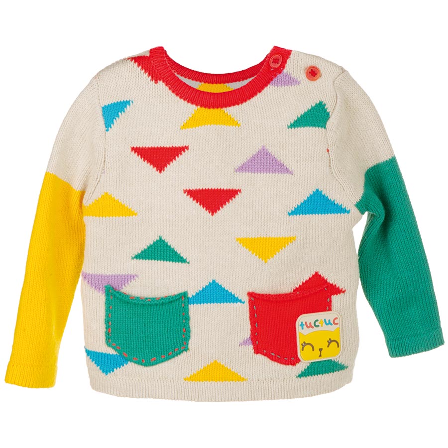 
  Bellissimo pull della linea abbigliamento bambina Tuc Tuc, con maniche bicolor e
  bottoncini ...