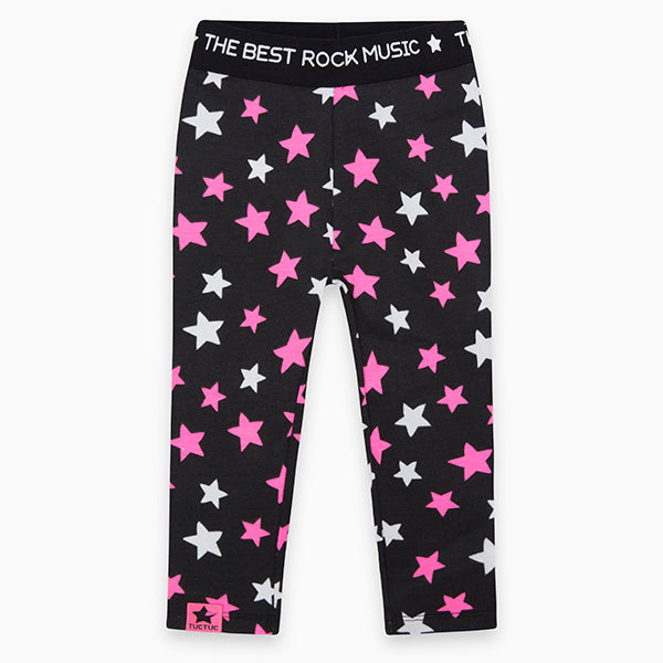 
  Leggins della Linea Abbigliamento Bambina Tuc Tuc con fantasia di stelline fluo
  overall.
