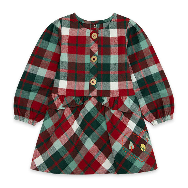 
  Abitino della linea abbigliamento bambina Tuc Tuc, collezione Highlands, in flanella
  con pat...