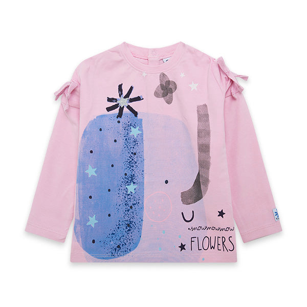 
  T-shirt della linea abbigliamento bambina Tuc Tuc, collezione Glaciar con fiocchetti
  sulle s...