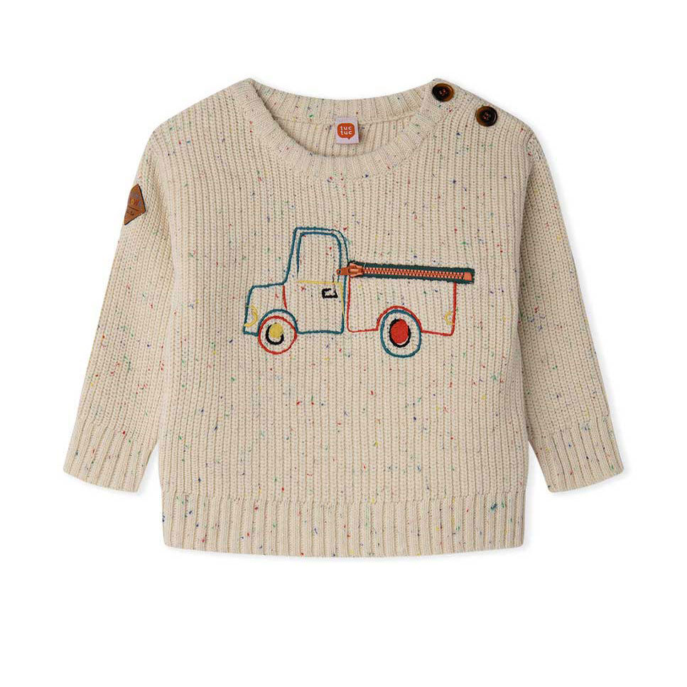 
Maglione della Linea Abbigliamento Bambino Tuc Tuc, con ricami multicolor sul davanti e taschina...