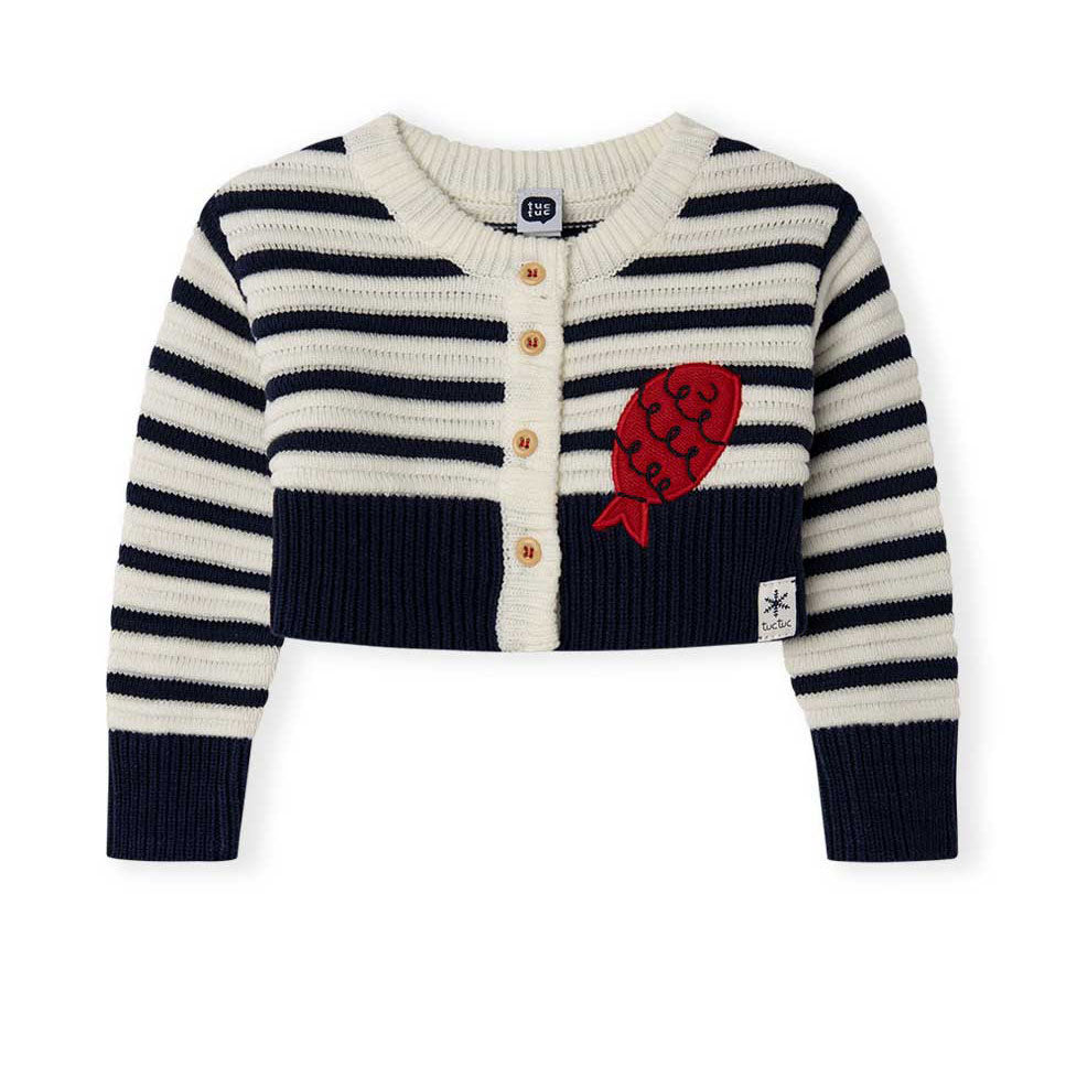 
Cardigan della Linea Abbigliamento Bambina Tuc Tuc, a rughe, modello corto con bottoncini in leg...