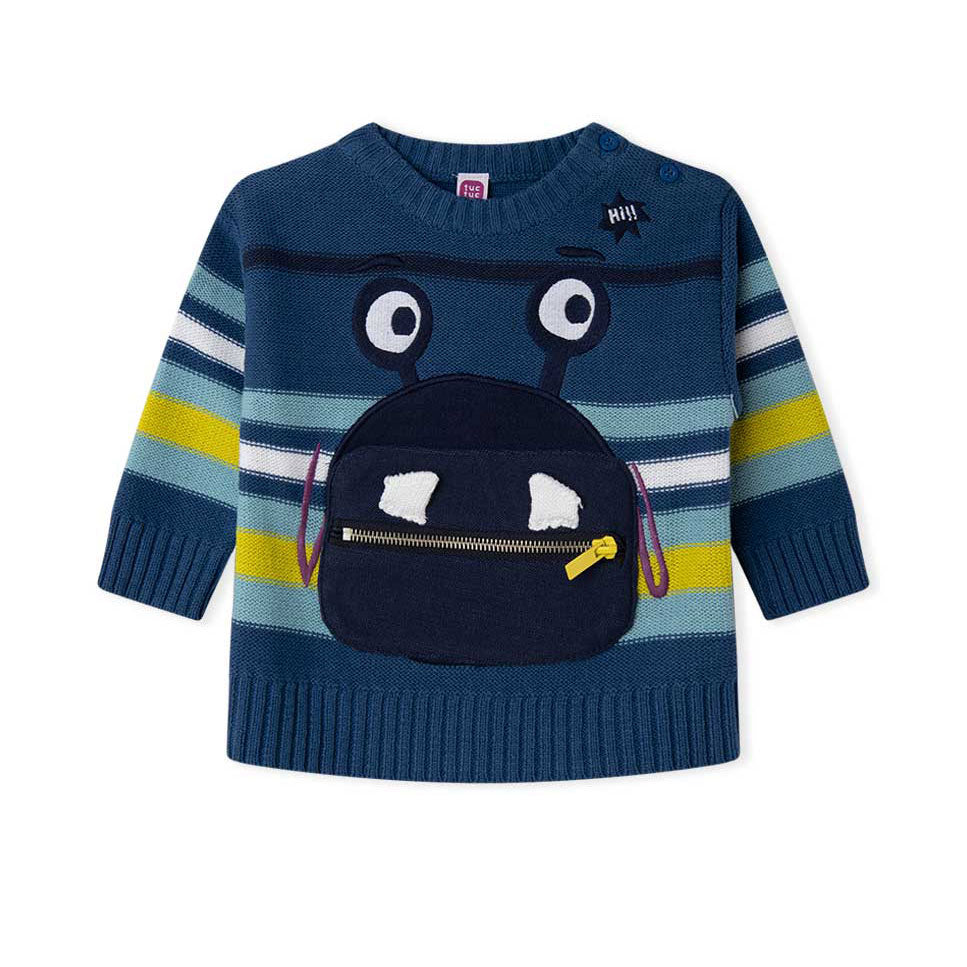 
Maglione della Linea Abbigliamento Bambino Tuc Tuc, con tasca sul davanti e occhi ricamati. Bott...