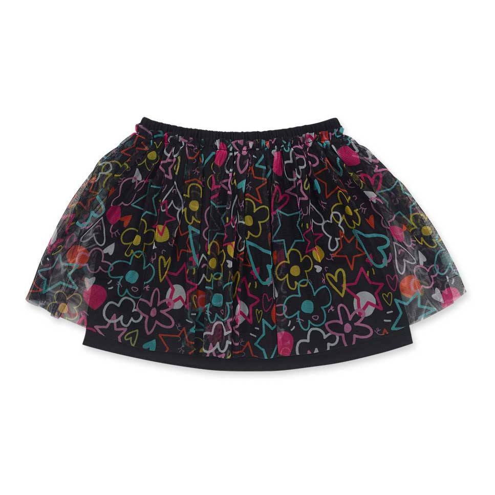 Gonna della Linea Abbigliamento Bambina Tuc Tuc, con all'esterno tulle in fantasia multicolor. Al...