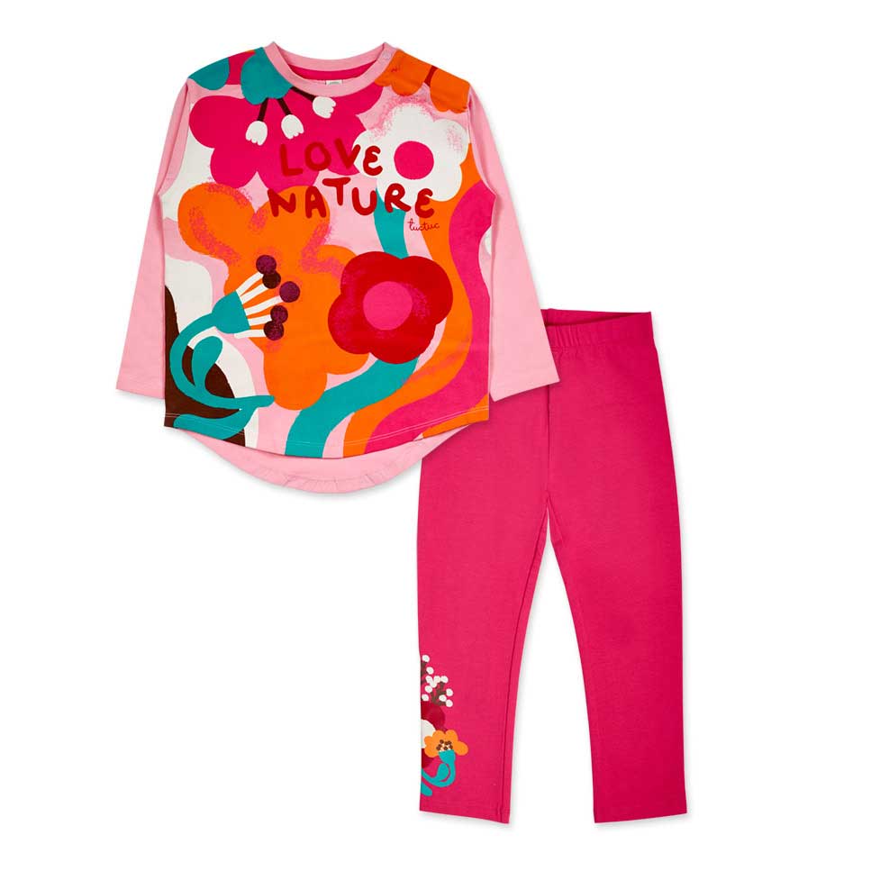 
Completo due pezzi della Linea Abbigliamento Bambina Tuc Tuc, con stampa colorata sul davanti. L...