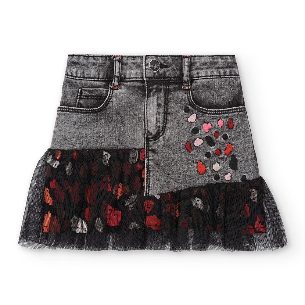 Gonna in denim della Linea Abbigliamento Bambina Tuc Tuc, con sul davanti taglio asimmetrico.
 
C...