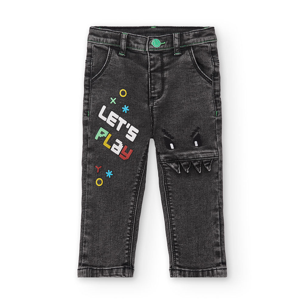 
Pantalone jeans della Linea Abbigliamento Bambino Tuc Tuc, con risvoltino syl fondo e impunture ...