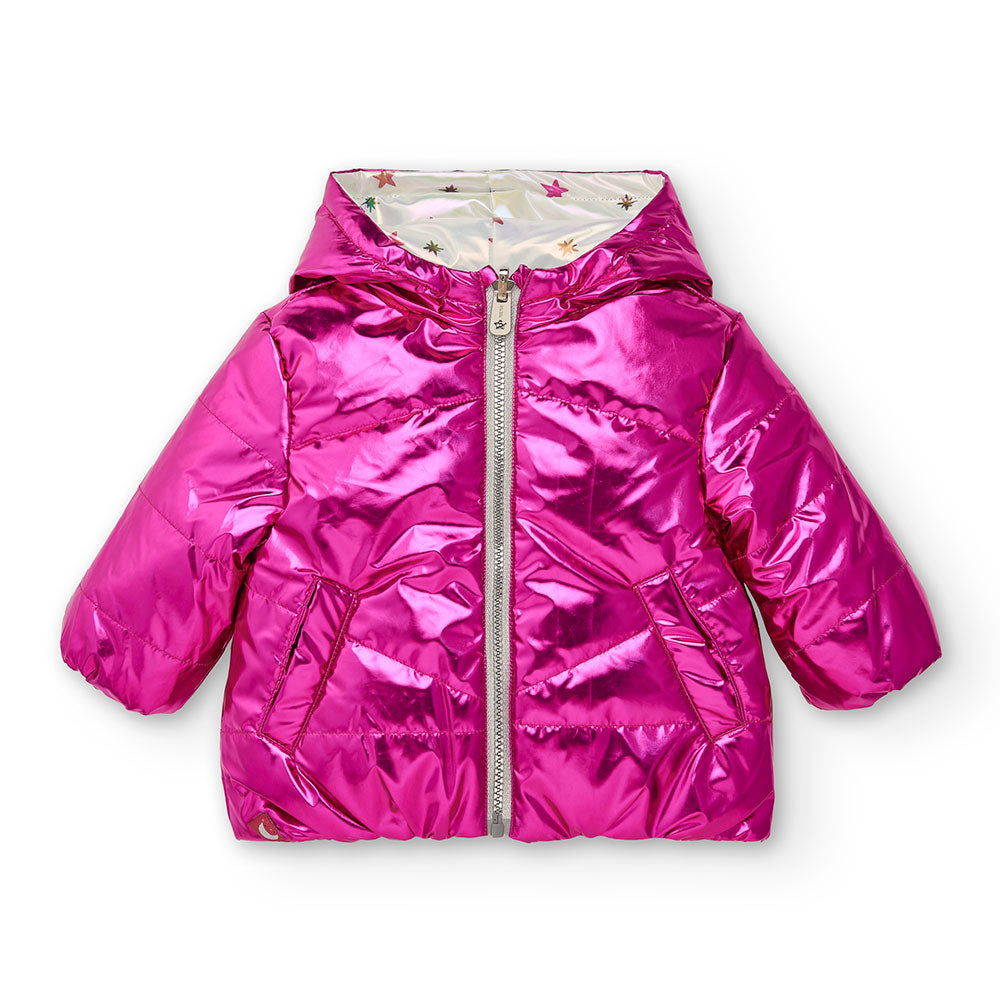 Piumino reversibile della Linea Abbigliamento Bambina Tuc Tuc, con colorazione fuxia a tinta unit...