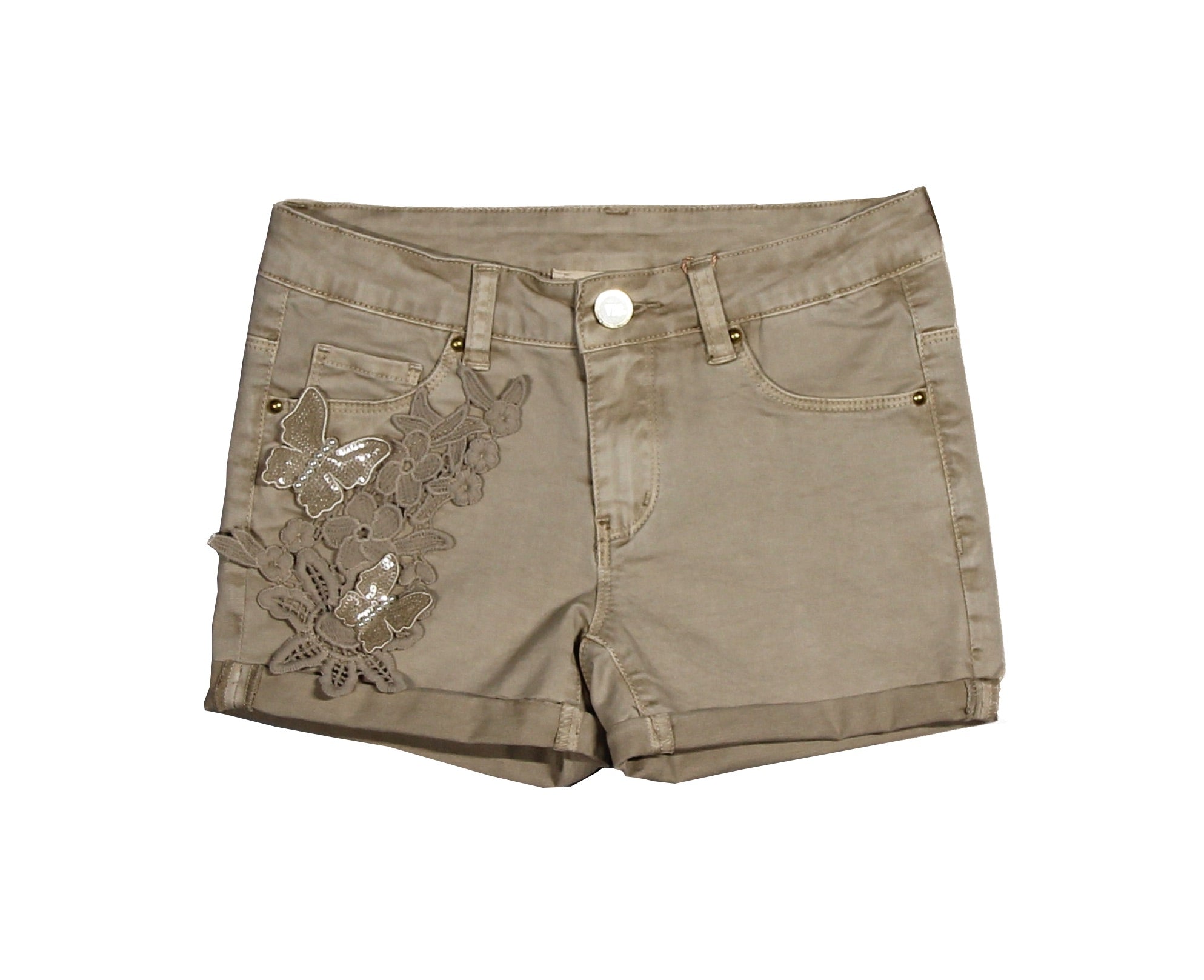 
  Short della linea Abbigliamento Bambina Via Delle Perle modello cinque tasche regolare
  con r...