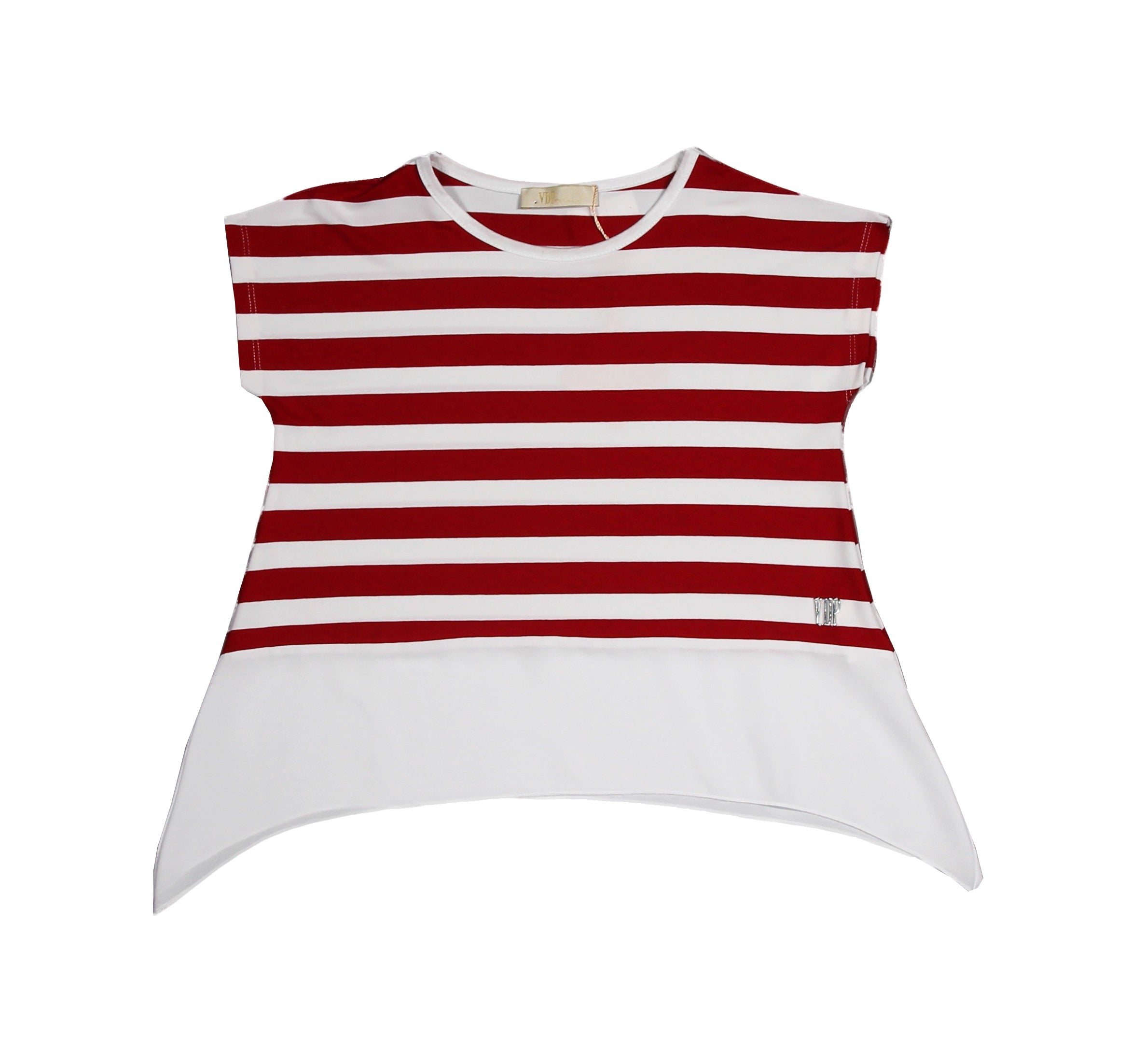 
  Blusa della linea Abbigliamento Bambina Via Delle Perle con taglio dritto e voillant
  sul fon...