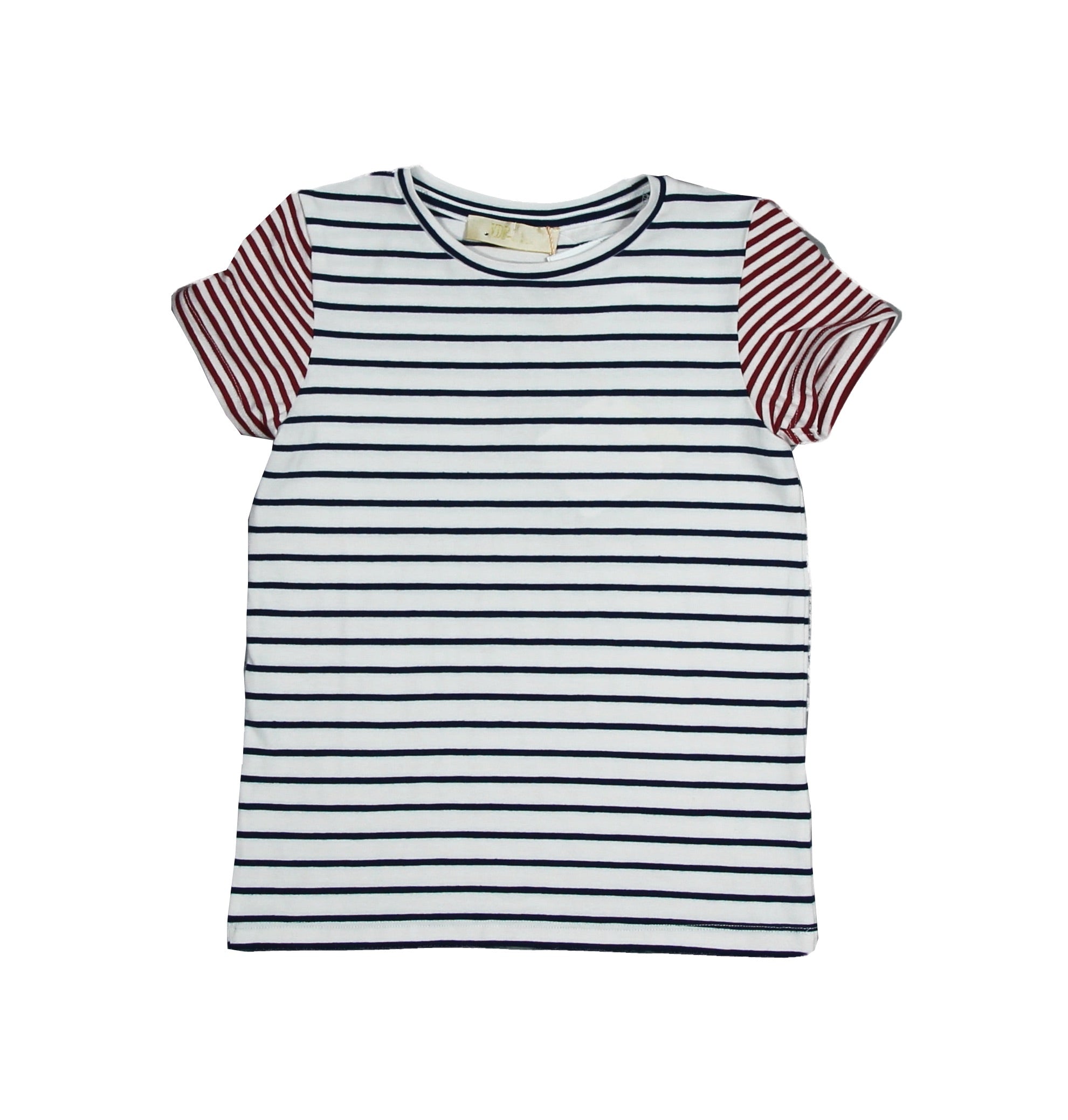 
  T-shirt della linea Abbigliamento Bambina Via Delle Perle modello regolare e fantasia
  a righ...