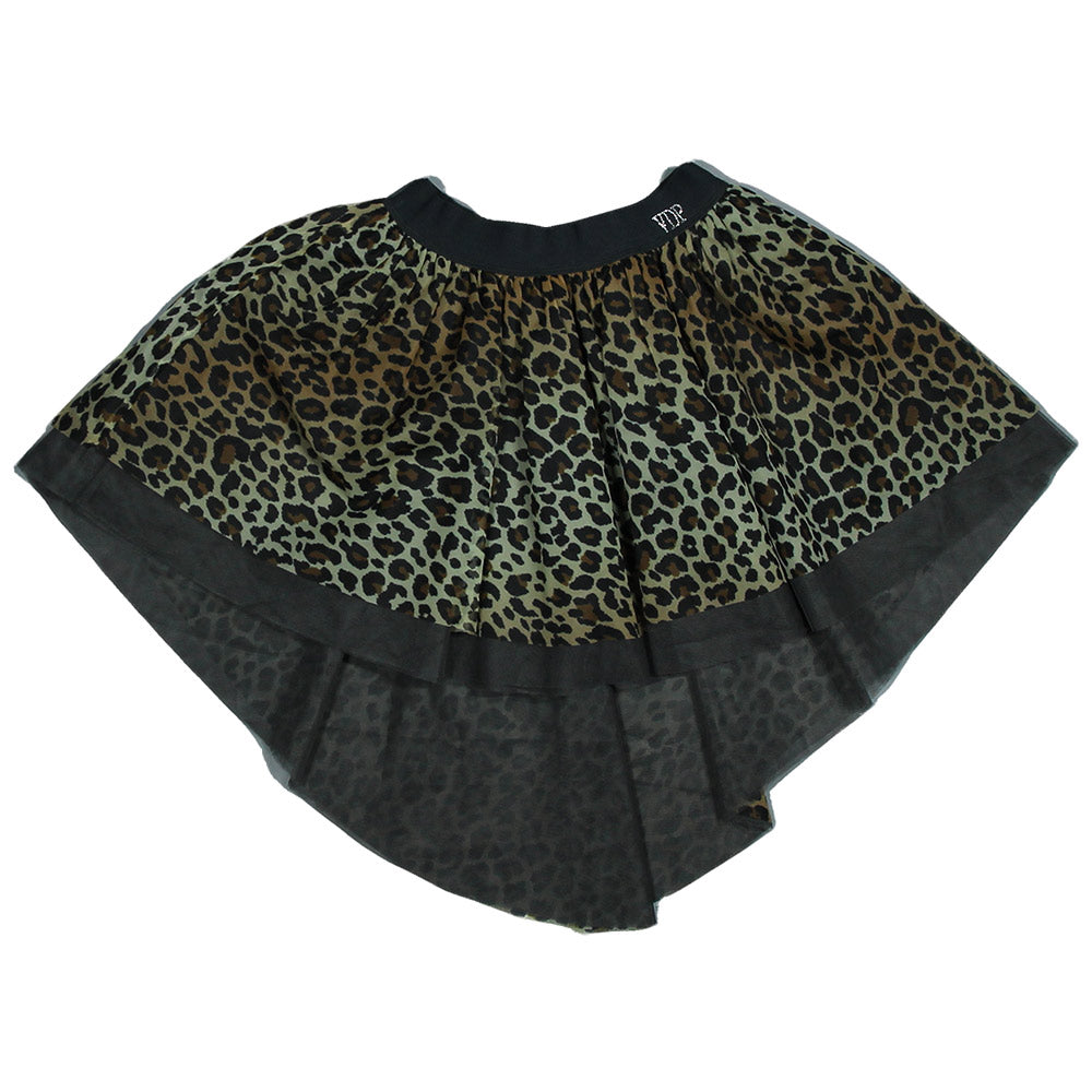 
  Gonna asimmetrica in tulle della linea abbigliamento bambina Via Delle Perle. Leopardata
  con...